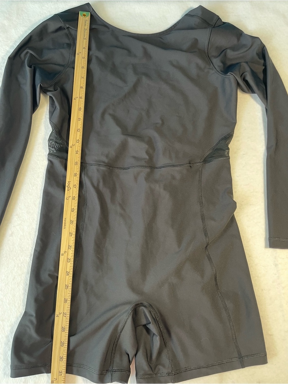 Old Navy Active Black Long Sleeve Athletic Unitard Romper Biker Short One Piece - Picture 5 of 7